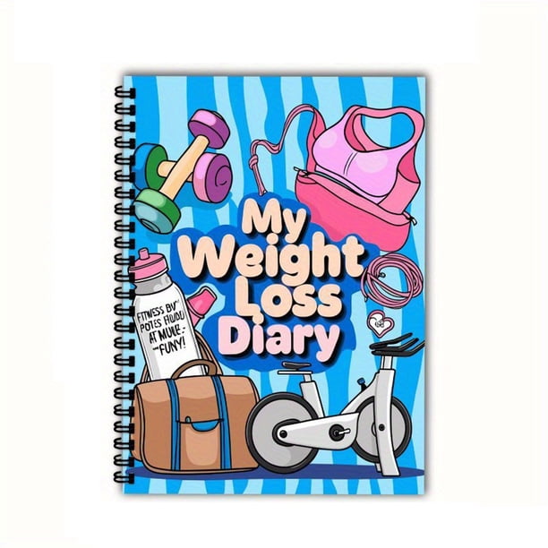 Planificador de fitness inspirador para el control de peso, libro de registro de entrenamiento y registro de objetivos para entusiastas de la pérdida de peso y motivación para la salud.