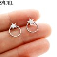 thumbnail image 1 of Mini pendientes de acero inoxidable para mujer, aretes simples en forma de U, estrella pequeña, corazón, cruz, flor, triángulo, oreja perforada, 1 of 2