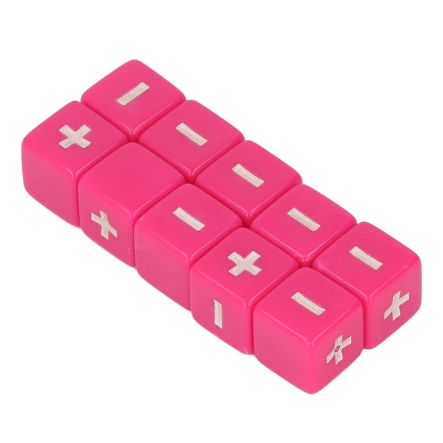 Juego de dados más menos, 20 piezas, signo más menos, dados de signo más, juego de dados matemáticos probado y confiable