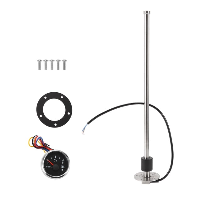Kit de Unidad de Envío de Combustible y Medidor Unique Bargains Longitud 425mm Unidad de Envío de Combustible para Barcos Sensor de Combustible Marino Metal Negro Plateado 240-33 Ohm