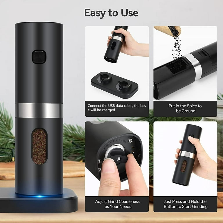 Rechargeable Electric Salt And Pepper Grinder Set With Double