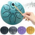 thumbnail image 2 of Steel Tongue Drum Portable Rain Drum Hand Pan Drum Percussion Musical Instruments 3 Inch 6 Notes For Yoga Meditation Musical Toy, 2 of 9