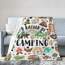 Camping Blanket Camping Gifts for Women Men Camping Lovers Soft Cozy Flannel Camping Throw Blanket for Camper Outdoor Camping Essentials Owners Travel Hiking Gifts 80x60