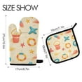 thumbnail image 2 of Yayeee Oven Mitts and Pot Holder Set of 2 Heat Resistant Kitchen Gloves Baking Hot Pad, Beach Pattern, 2 of 5