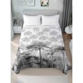 thumbnail image 4 of Summer Tropical Leaves Flat Sheets Only Twin XL Size, Soft Breathable Bed Top Sheets for Mattress, Gray Palm Trees Botanical Luxury Bedding Flat Sheets for Home Hotel Bedroom Bed Protection, 4 of 9