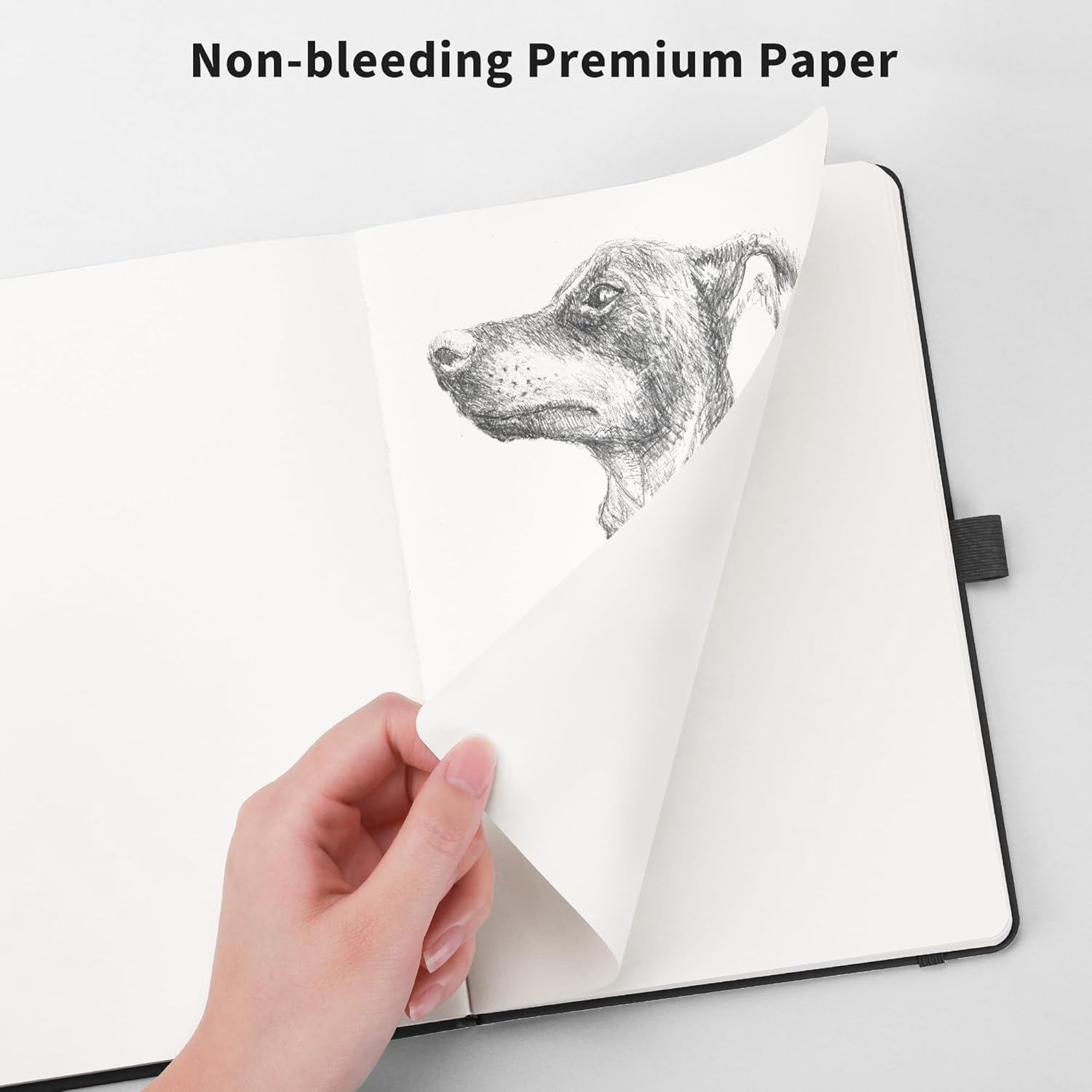 Blank Journal Notebook, 2-Pack, 192 Pages per Pack, A5 Medium Size (5.7'' x 8.3''), Leather Hardcover, 100 GSM Thick Paper, for Sketching, Drawing, Painting (Black & Dark Green)