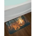 thumbnail image 2 of Mystic Bath Mat, Lost Dog in Forest Mystical Theme over Trees Adventure Spooky Design Elements, Non-Slip Plush Mat Bathroom Kitchen Laundry Room Decor, 29.5 X 17.5 Inches, Orange Brown, Ambesonne, 2 of 2
