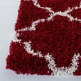 thumbnail image 5 of SAFAVIEH Hudson Jaye Plush Geometric Shag Area Rug, Red/Ivory, 7' x 7' Round, 5 of 7