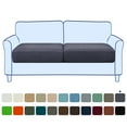 thumbnail image 1 of CHOK 2024 Texture Grid Slipcover Stretch Box Seat Cushion Cover (3 Pcs  Khaki), 1 of 5