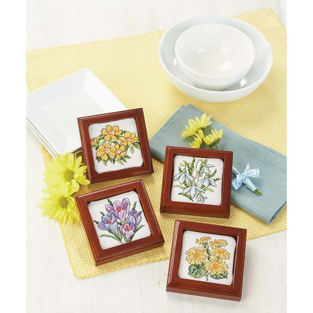 Craftways® Flower Coasters Counted CrossStitch Kit