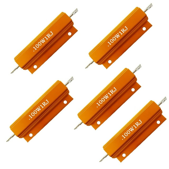 Comidox Juego de 5 resistencias bobinadas de 100 W, carcasa de aluminio, 1R Ohm