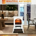 thumbnail image 6 of HOMCOM 23" Electric Infrared Fireplace Stove, Freestanding Fireplace Heater with Realistic Flame, Adjustable Temperature, Timer, Remote Control, White, 6 of 9