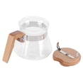 thumbnail image 1 of 400ml Teapot Glass Coffee Maker Pot Water Kettle with Wood Handle Kitchen Accessory, 1 of 5