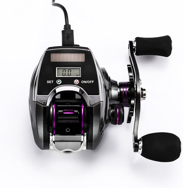 Electronic Fishing Reel Counter Digital Display Baitcasting Reel 8:1 Speed Profile Counter Trolling Fishing Reel Right-handed