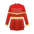 thumbnail image 5 of Zaldita Kids Girls Glitter Cheerleading Uniform Cheer Leader Outfits Sparkly Dance Dress Leotard Performance Dancewear Red 12, 5 of 7