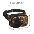 thumbnail image 4 of Balery Pug Wearing Sunglasses Flowers Mochila Cinturón para Mujeres y Hombres, Bolsa de Cintura Impermeable de Doble Capa con Correa, 4 of 9