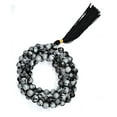 thumbnail image 3 of Snowflake Obsidian Mala Beads 108 Buddhist Prayer Beads Japamala Hand Knotted, 3 of 5