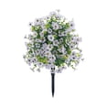 thumbnail image 4 of Bola de flores violetas artificiales, arbusto de vegetación artificial para jardín con estaca de tierra Blanco, 4 of 9