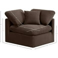 thumbnail image 3 of Meridian Furniture Indulge Contemporary Velvet Corner Chair in Brown, 3 of 9