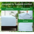 thumbnail image 2 of Royale Linen Bamboo Queen Sheet Set - Cooling Bed Sheet Set - 1 Fitted, 1 Flat & 2 Pillowcase - Fits Up to 16" -Organic Viscose Derived from Bamboo - Silky Bedding Sheet &Pillowcase (Queen, LakeBlue), 2 of 9