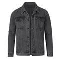 thumbnail image 1 of Men's Casual Workwear Long Sleeve Lapel Collar Denim Jacket Loose Multi Pocket Jacket Denim XL, 1 of 4