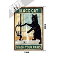 thumbnail image 5 of Wash Your Paws Black Cat Sink Co Vintage Aluminum Sign 12x8 IN Funny Bathroom Wall Decor Cat Gifts Black Cat & Sink Co. Sign, 5 of 6