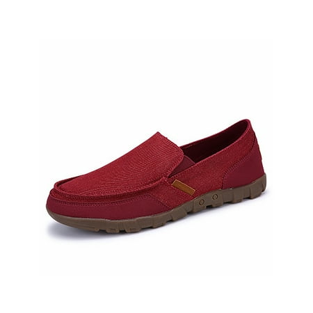 

Gomelly Mens Dress Fashion Flat Walking Shoes Driving Rubber Canvas Loafer Comfortable