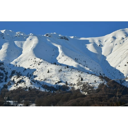Framed Art for Your Wall Mountains Sun Garda Italy Winter Snow Monte Baldo 10x13
