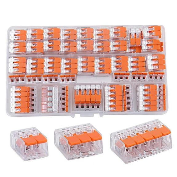 DEXIMRO Lever Wire Connectors, 75 Pcs Wire Connector Assortment Pack Compact Splicing Connector Kit for Electrical Wires Solid Stranded Flexible Wires, 2 Port, 3 Port, 5 Port