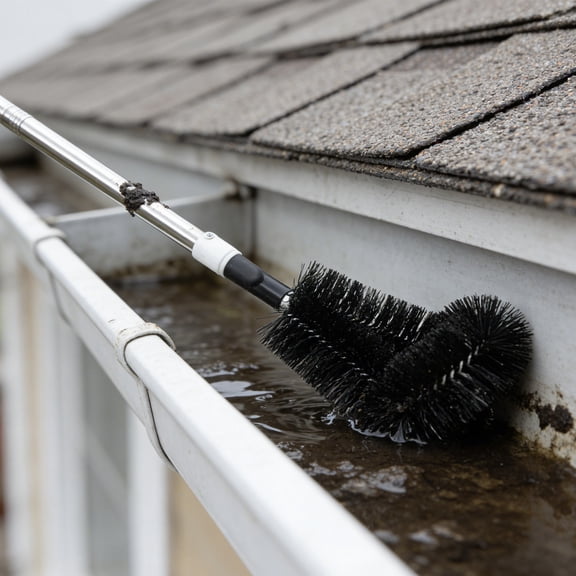 SEWOART 1Set Gutter Cleaning Pole Brush with Adjustable Angle and Extendable Handle for Debris Removal Black