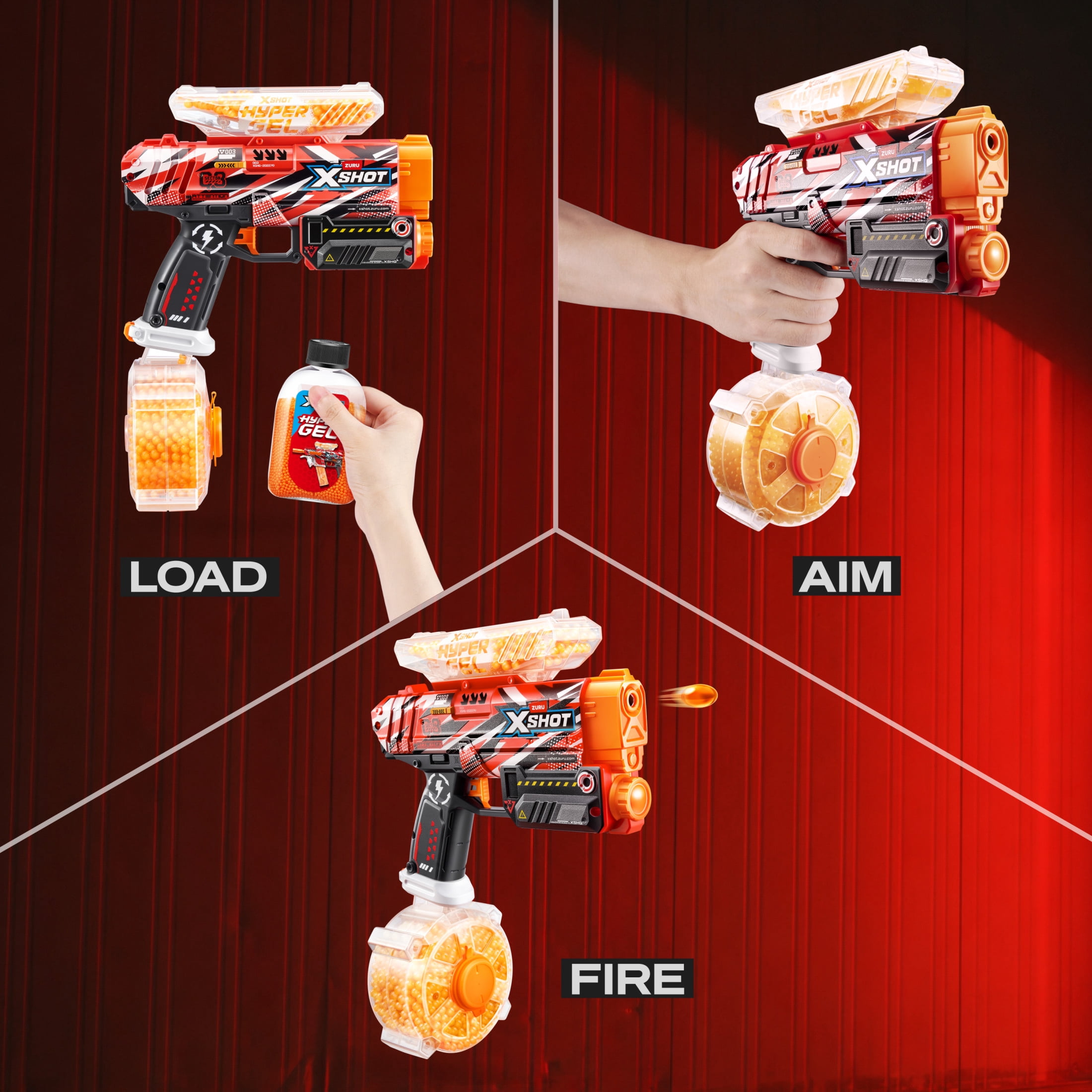 XSHOT Hyper Gel Havoc by ZURU Semi & Fully Automatic Gel Blaster with 3,000 Gellets & Protective Eyewear for Ages 14+