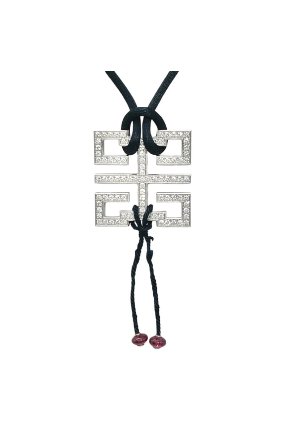 Pre-Owned Cartier Dragon Wishknot Necklace, Diamond, 36cm, 18K White Gold, 19.1g, Ruby Choker