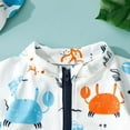 thumbnail image 4 of Baby Boy Swimsuit Rash Guard 1 Piece Zipper Bathing Suit Swimwear With Hat Boys Bathing Suit Light Gray 3 Years-4 Years, 4 of 7