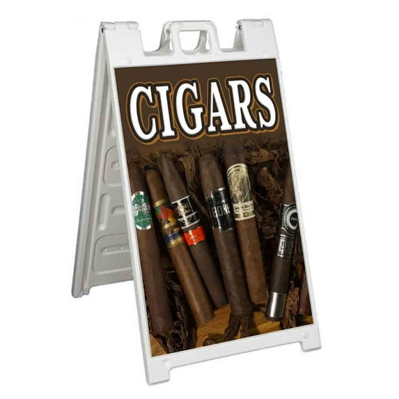 Cigars (24" X 36") Standard A-Frame Signicade, Includes Decal Applied To Stand