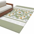 thumbnail image 2 of Sage Green Daisy Area Rug 4x6 FT, Non Slip Kids Room Carpet, Farmhouse Floral Green Striped Washable Soft Floor Carpet Non-Shedding Throw Rug for Dorm Kitchen Study Room Home Office Bedside, 2 of 9