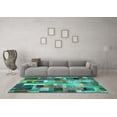 thumbnail image 3 of Ahgly Company Indoor Rectangle Patchwork Turquoise Blue Transitional Area Rugs, 4' x 6', 3 of 4