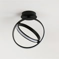thumbnail image 6 of JONATHAN Y Nicole 14.25" 2-Light Modern Minimalist Aluminum Ring Integrated LED Semi Flush Mount, Black, JYL1700A, 6 of 10