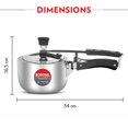 thumbnail image 2 of Triply Inner Lid Stainless Steel Pressure Cooker - 1.5 Liters, Silver | Stay Cool Handles, Even Heat Distribution - Gas & Induction Campatible, 2 of 5