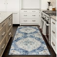 thumbnail image 5 of ReaLife Rugs Machine Washable Printed Vintage Distressed Bohemian Blue Eco-friendly Recycled Fiber Area Runner Rug (2'6" x 6'), 5 of 10