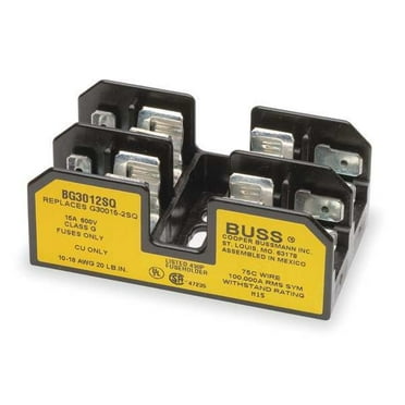 Eaton Bussmann Fuse Block,0 to 15A,G,2 Pole BG3012SQ