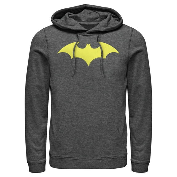 Men's Batman Winged Hero Symbol  Pull Over Hoodie Charcoal Heather 2X Large