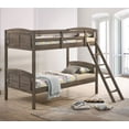 thumbnail image 2 of Flynn Wood Twin Over Twin Bunk Bed Weathered Brown, 2 of 8