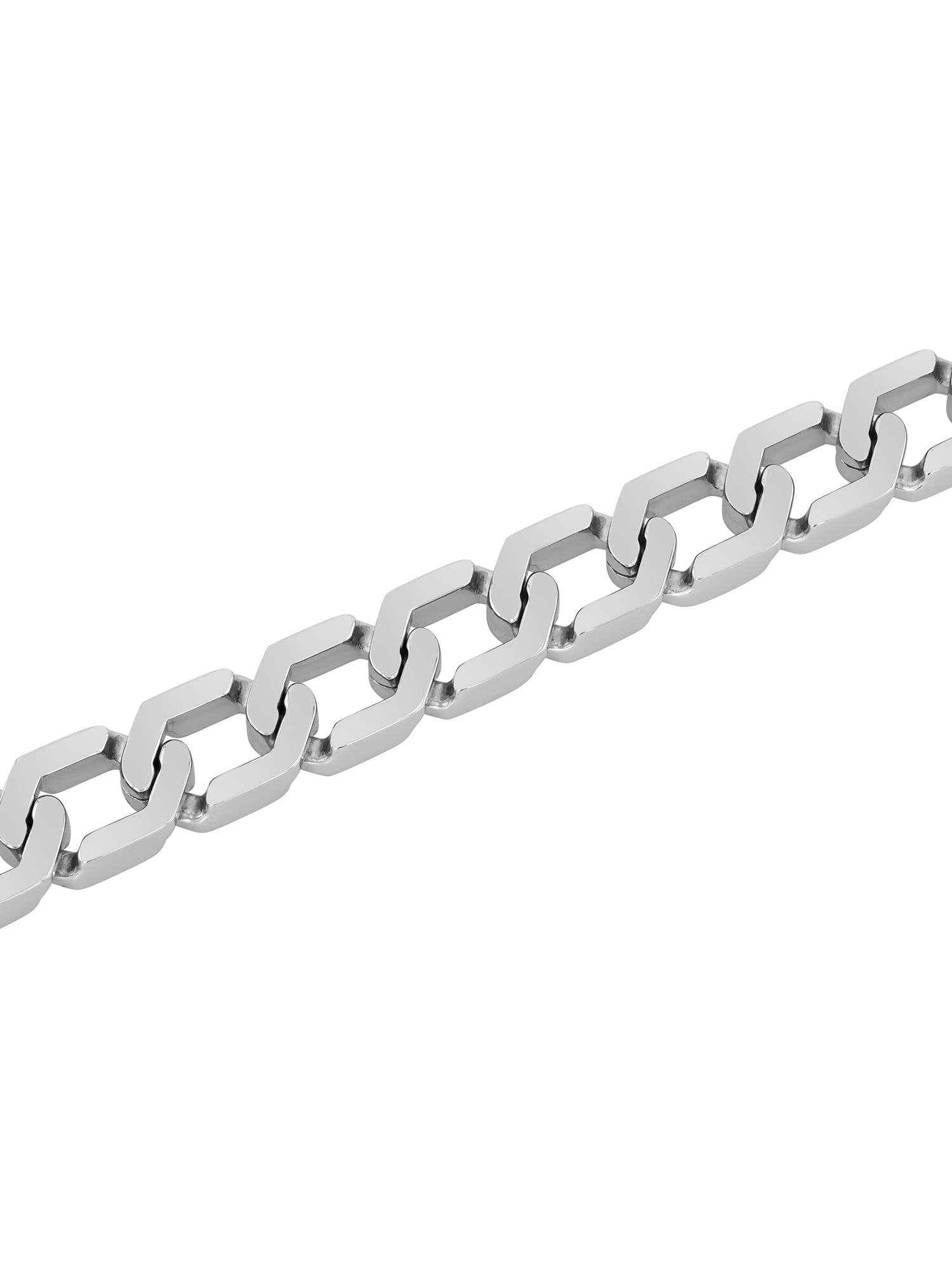 Brilliance Fine Jewelry Men's Stainless Steel Hexagon 9" Link Bracelet