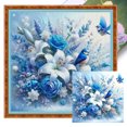thumbnail image 1 of Kit Punto Cruz Con Flores Impresas Hilo Algodón Ecológico Bordado 11CT 40x40cm, 1 of 9