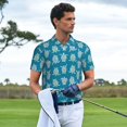 thumbnail image 6 of Balery Sea Turtle Printed Men’s Short Sleeve Polo Shirt, Midweight Men's Shirt,Golf Polo shirts -Large, 6 of 9