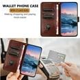 thumbnail image 6 of ELEHOLD Wallet Case for Samsung Galaxy S25, Shockproof Leather Stand Case with Magnetic Clasp & Hand Strap,Brown, 6 of 6