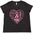 thumbnail image 3 of Inktastic Breast Cancer Awareness Heart Words Women's Plus Size T-Shirt, 3 of 5