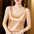 thumbnail image 7 of Ovbmpzd Womens Tank Tops Plus Size Gold Satin Dressy Shirts Spring Summer Sleeveless Crew Neck Camisole Holiday Tops for Women 4XL, 7 of 7