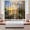 thumbnail image 2 of Ambesonne Tropical Kitchen Curtains, Palms Sunset Scenery, 55"x45", Multicolor, 2 of 3