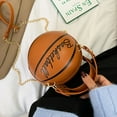 thumbnail image 3 of Hfnxid Basketball Shaped Purse Girls Women Zipper Cross Body Bag Trendy PU Handbag Shoulder Bag, 3 of 8